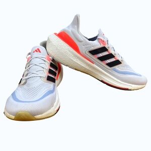 Adidas Ultraboost Light Men's Size 11 White Solar Red EUC HQ6351 Lightest Ever